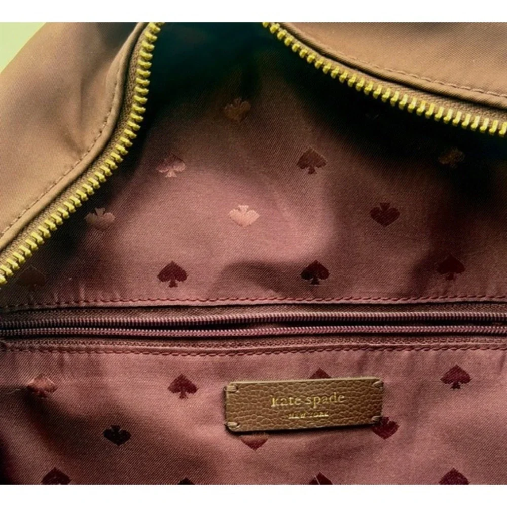 Kate Spade New York Nylon Messenger Bag Brown Floral‎ Strap Adjustable